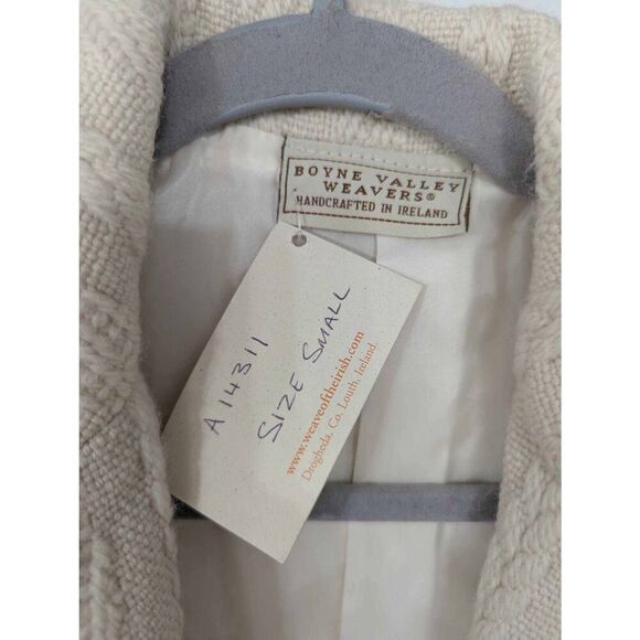 Boyne Valley Weavers Sweater Blazer women's Small cream fisherman cable knit NWT - Picture 3 of 6
